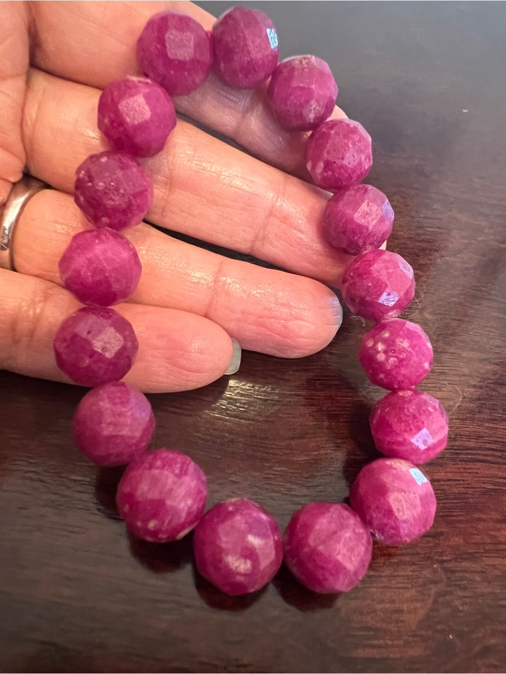 genuine ruby stretch bracelet 12mm